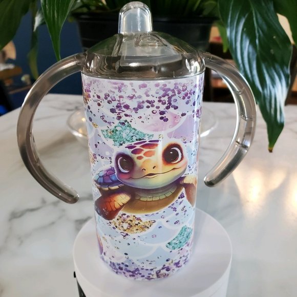 Baby Sea Turtle 12oz Sippy Cup with 2 lids - Picture 1 of 10